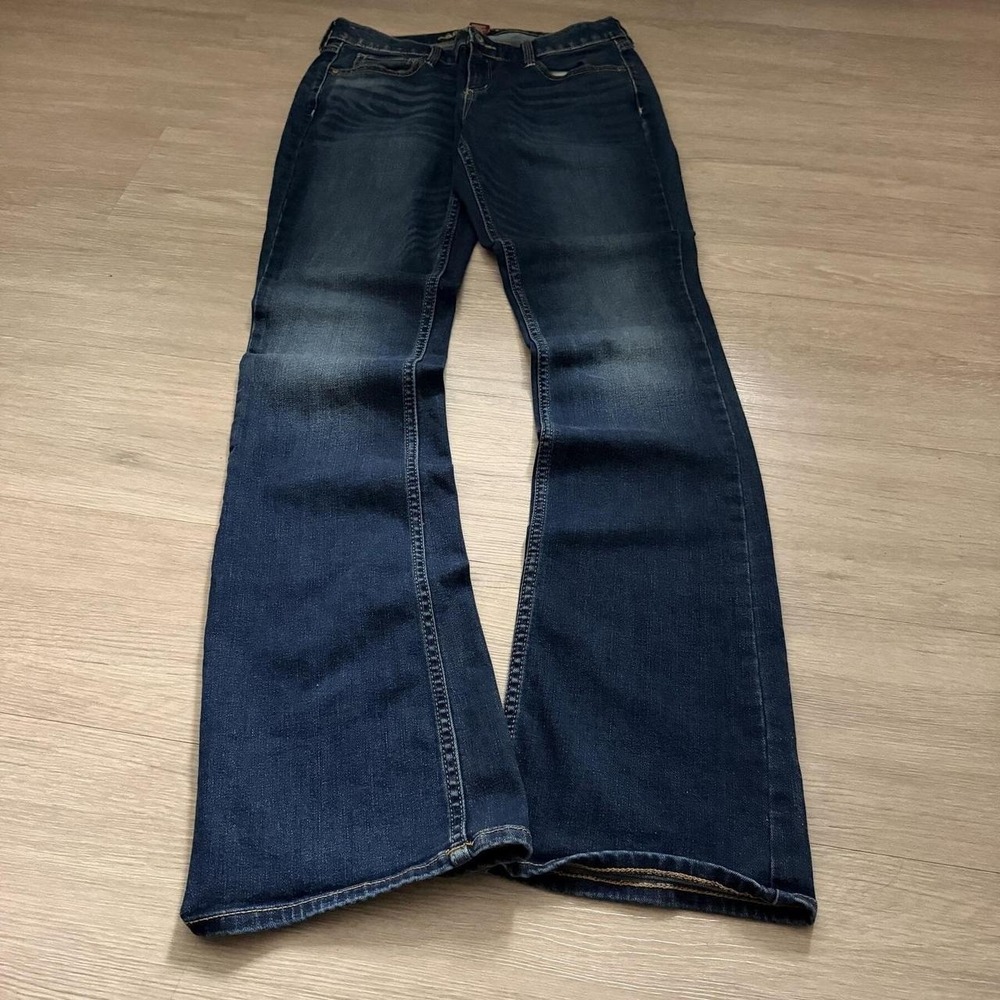 28x32 Dark Wash Blue Faded Bootcut Jeans Y2K Grunge